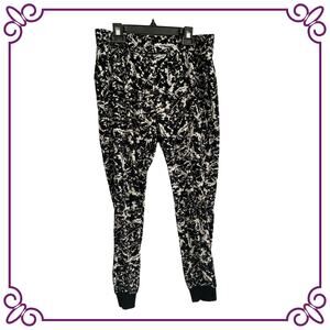 Banana Republic Black & White Marble Pattern Joggers Pockets Small